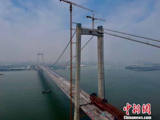 虎门二桥主线贯通廖西平摄 虎门二桥主线贯通廖西平摄