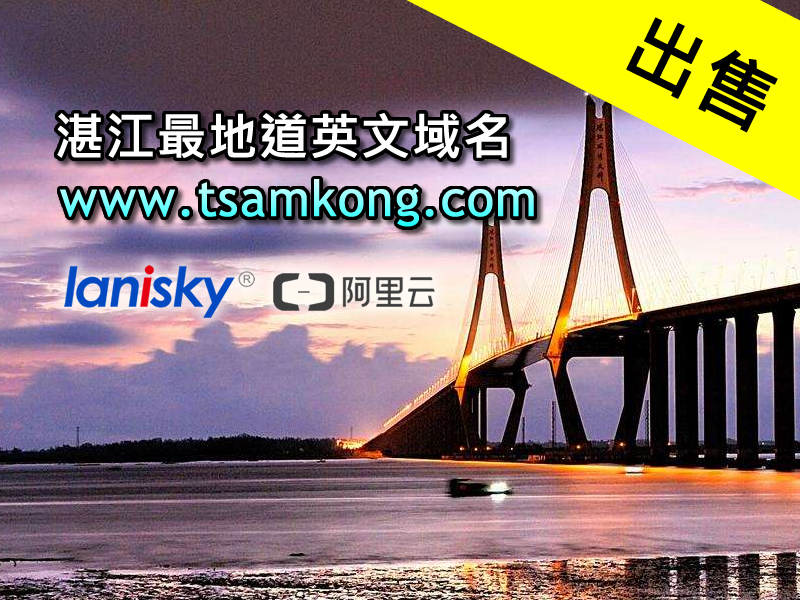 湛江最地道英文域名www.tsamkong.com优惠出售