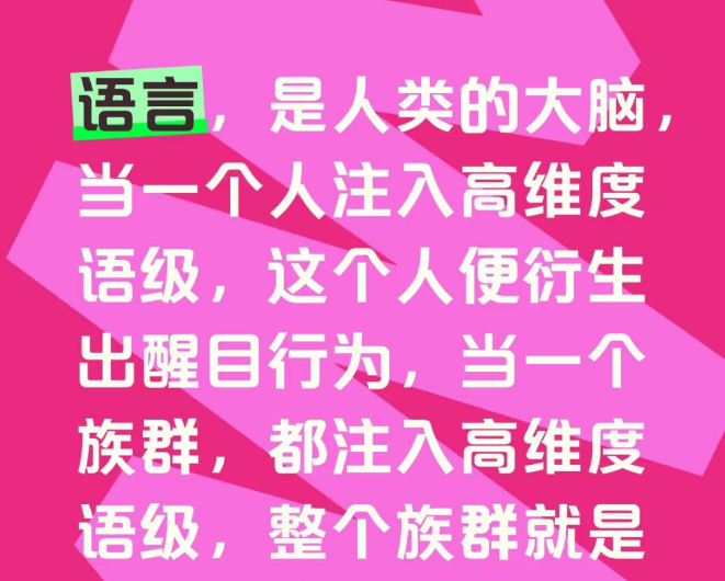 语言，是人类的大脑，帮助注入高维度语级