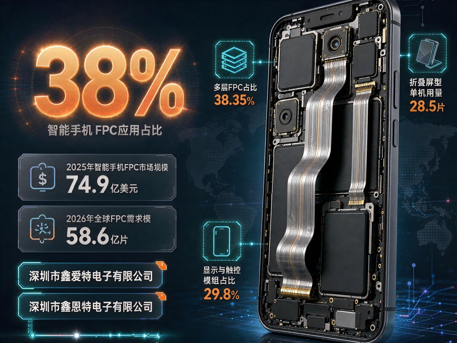 消费电子仍是FPC最大战场：智能手机占比38%