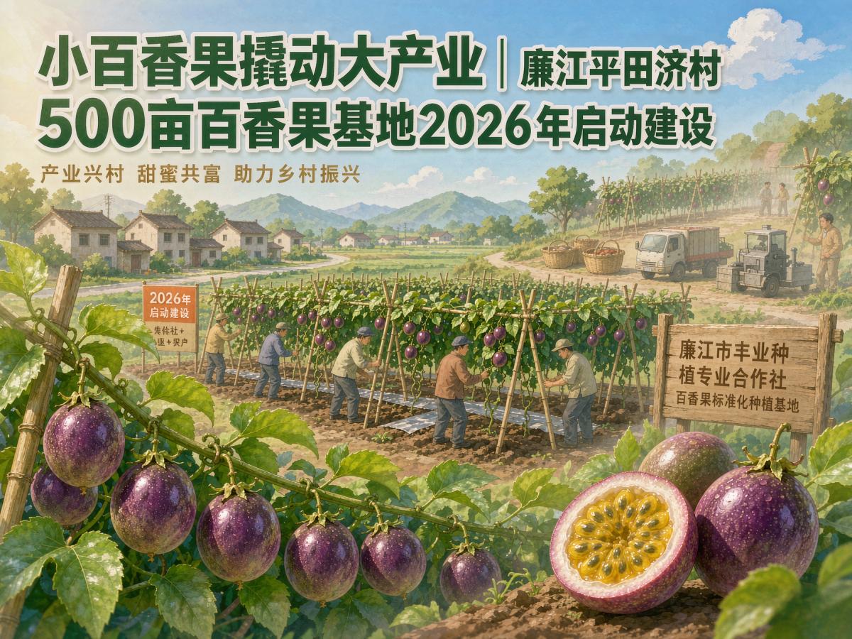 小百香果撬动大产业，廉江平田济村500亩百香果基地2026年启动建设