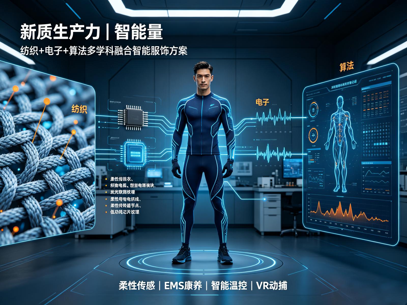 智能量科技服饰，纺织+电子+算法多学科融合智能服饰方案