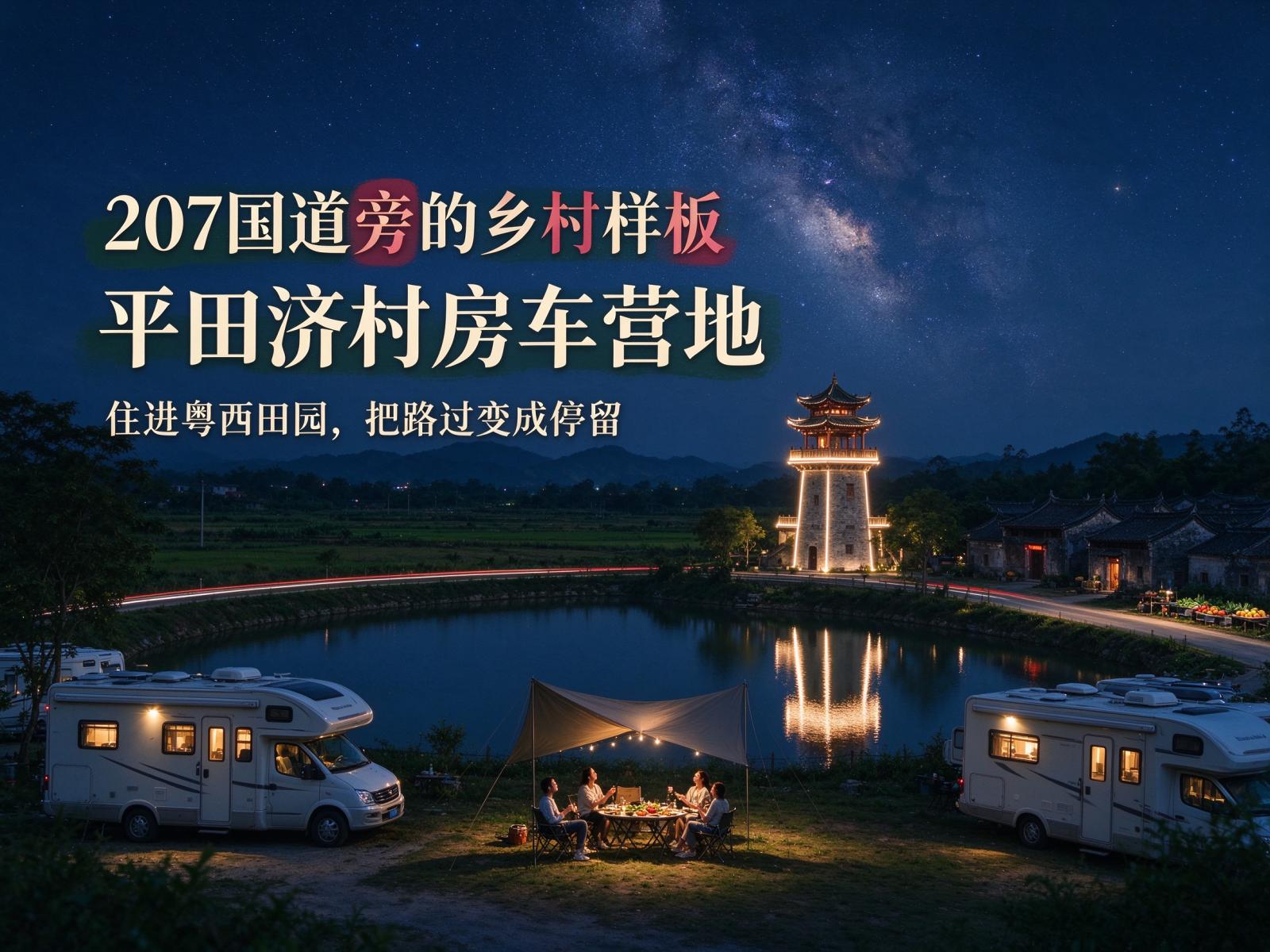 207国道旁的乡村样板：廉江平田济村房车营地解锁粤西乡村旅游新场景