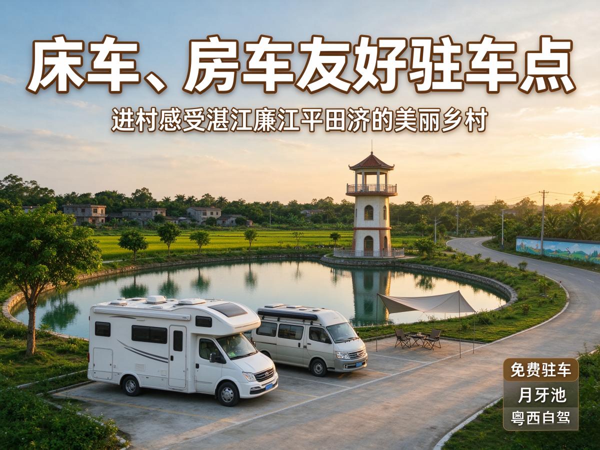 床车房车友好驻车点｜湛江廉江平田济，进村感受美丽乡村